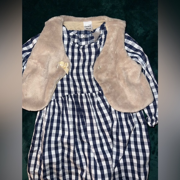 Carter's 3-Piece Fuzzy Vest, Dress & Socks Set - 18Months - Picture 5 of 6